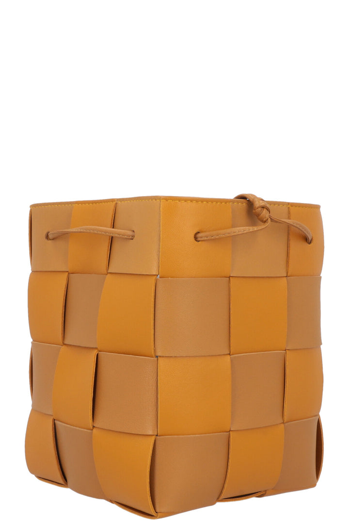 BOTTEGA VENETA Small Cassette Bucket Bag Leather Brown