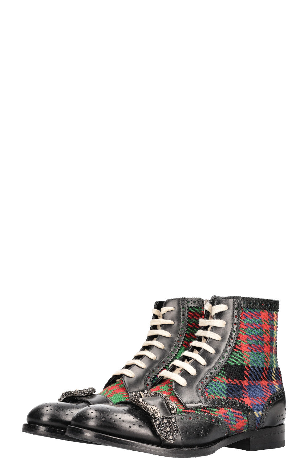 GUCCI Queercore Tartan Brogue Ankle Boots