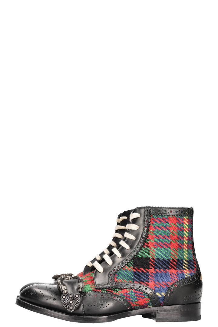 GUCCI Queercore Tartan Brogue Ankle Boots