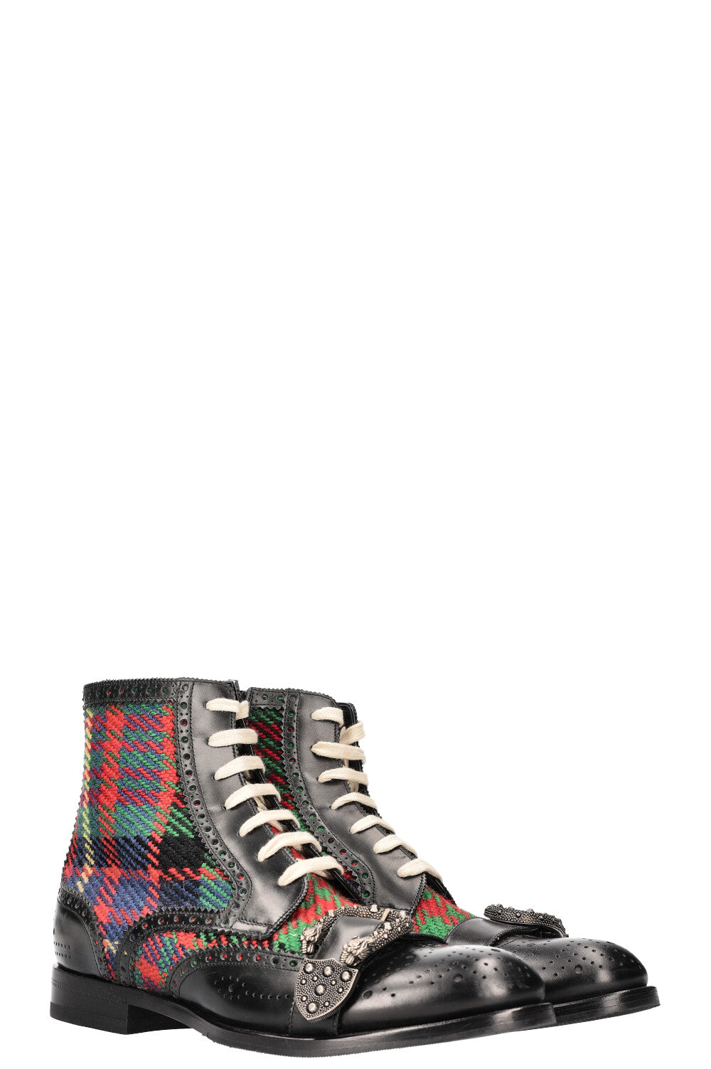 GUCCI Queercore Tartan Brogue Ankle Boots