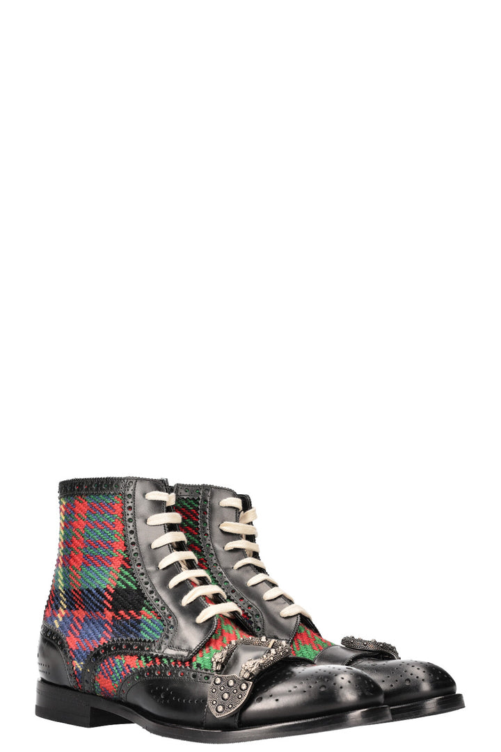 GUCCI Queercore Tartan Brogue Ankle Boots