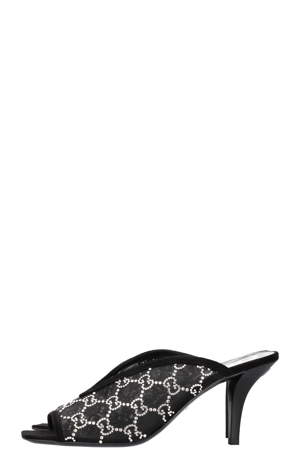 GUCCI GG Crystal Heeled Sandal Black