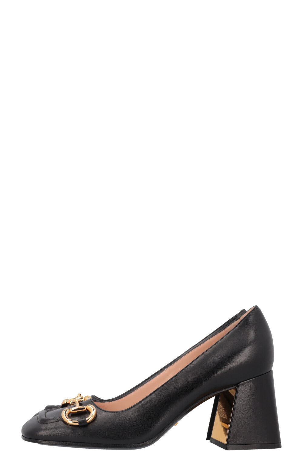 GUCCI Horsebit Heels Leather Black