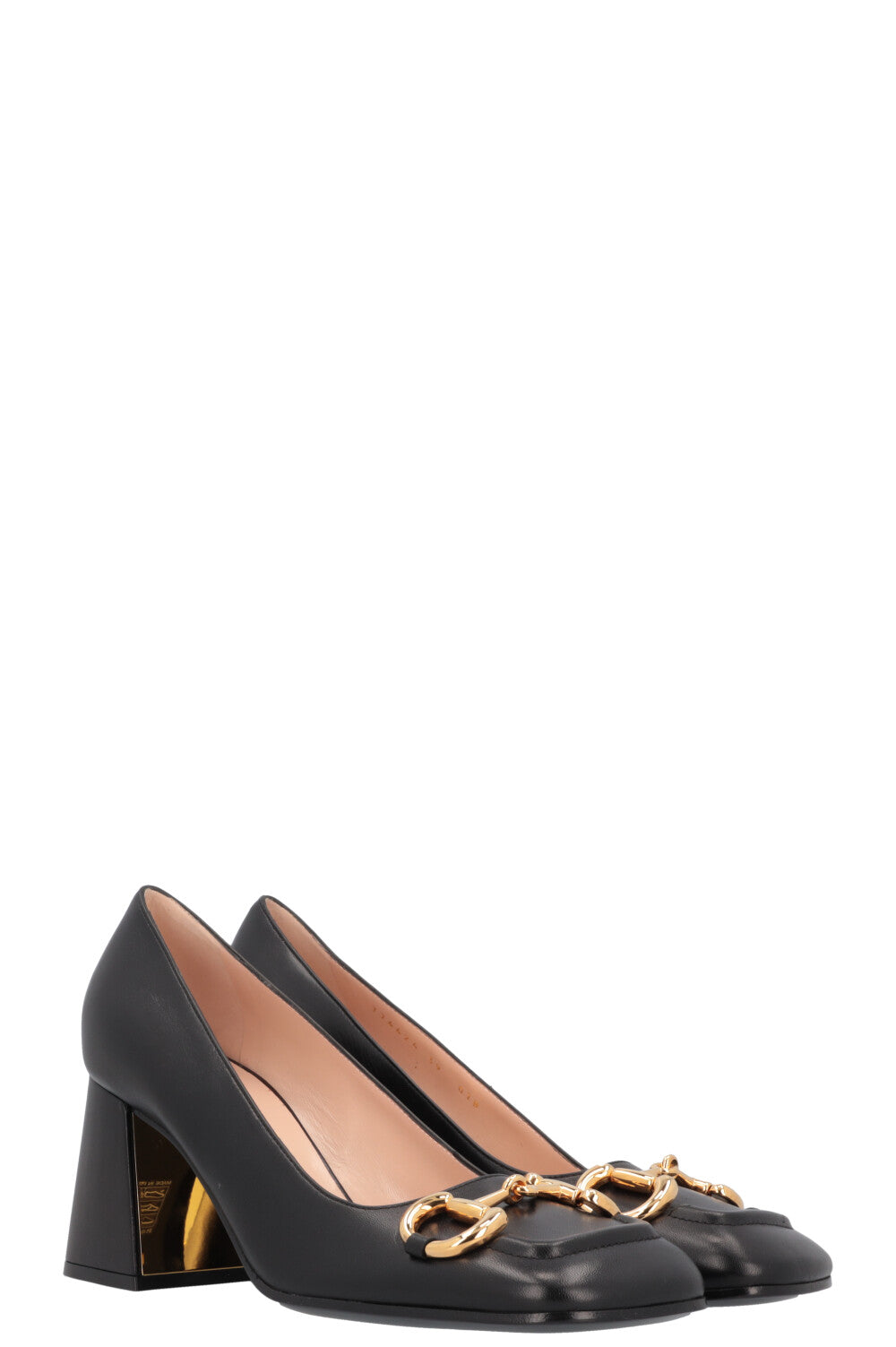GUCCI Horsebit Heels Leather Black