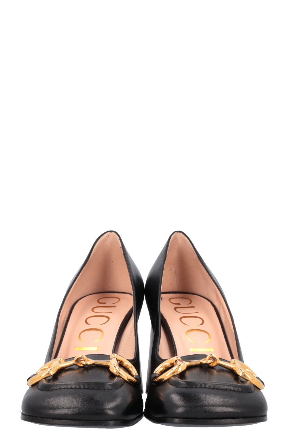 GUCCI Square Horsebit Heels Black