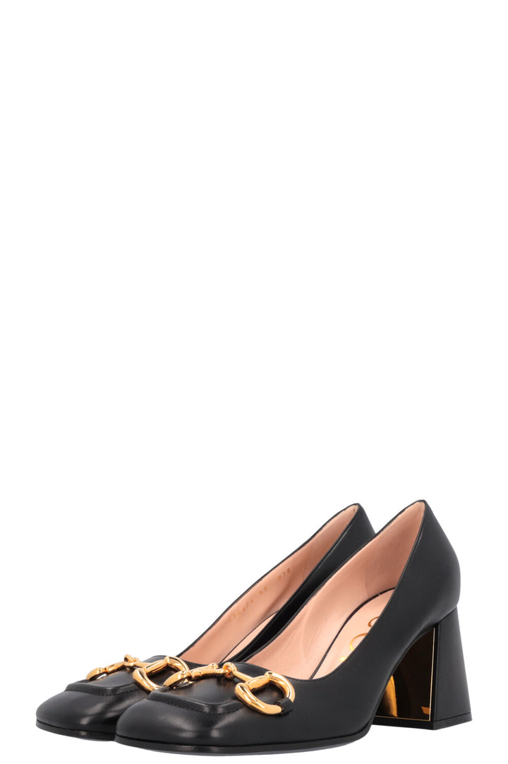 GUCCI Square Horsebit Heels Black