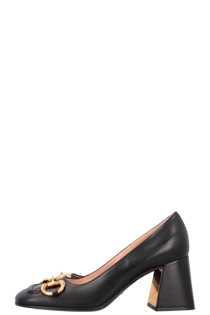 GUCCI Square Horsebit Heels Black