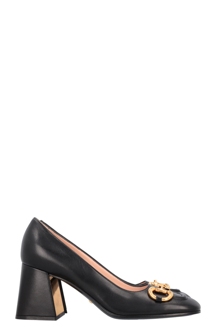 GUCCI Square Horsebit Heels Black