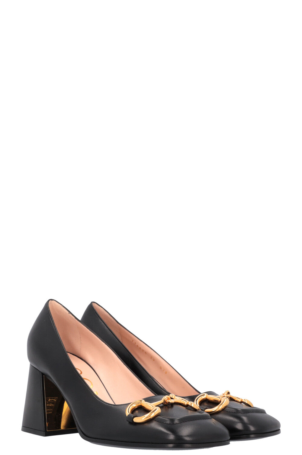 GUCCI Square Horsebit Heels Black