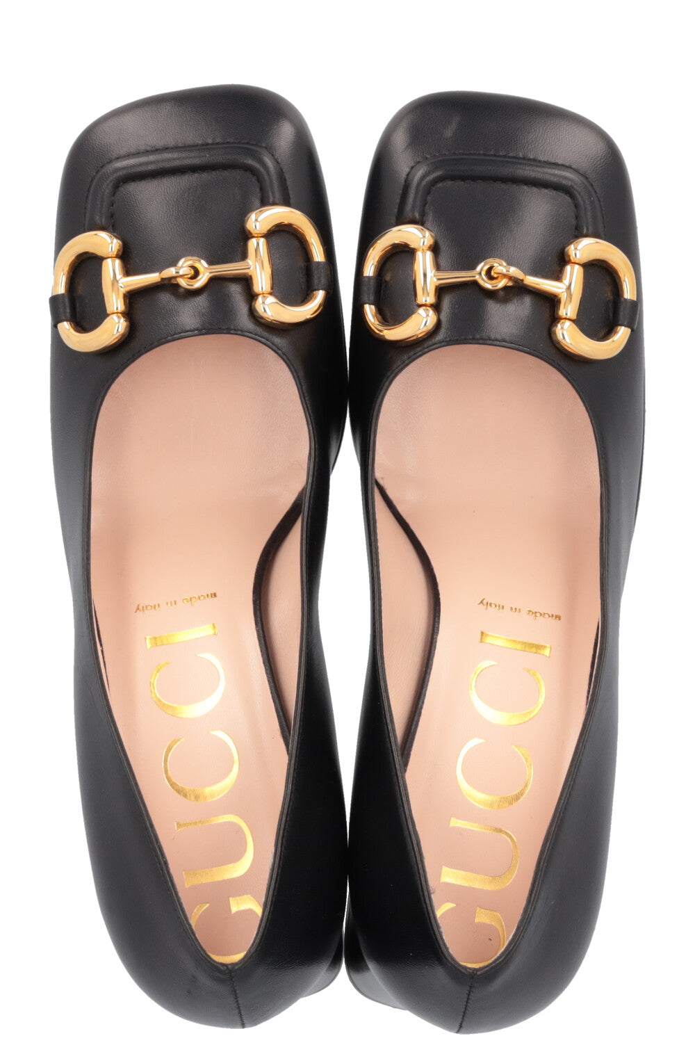 GUCCI Square Horsebit Heels Black