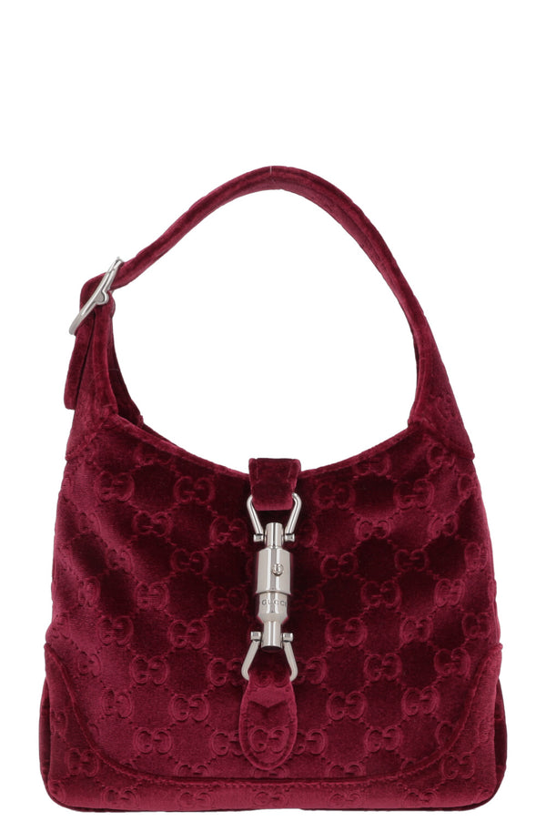 GUCCI Mini Jackie 1961 Velvet Jacquard Brugundy
