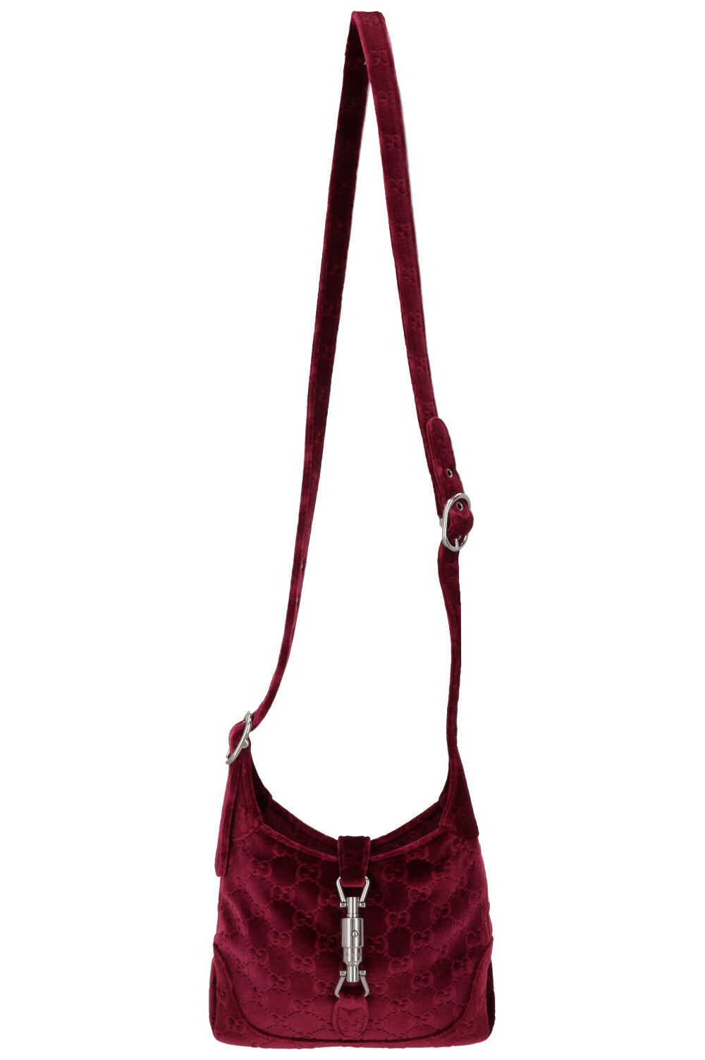 GUCCI Mini Jackie 1961 Velvet Jacquard Burgundy
