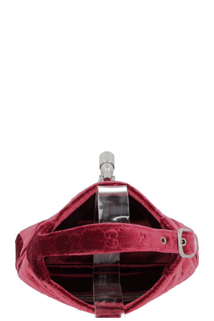 GUCCI Mini Jackie 1961 Velvet Jacquard Burgundy