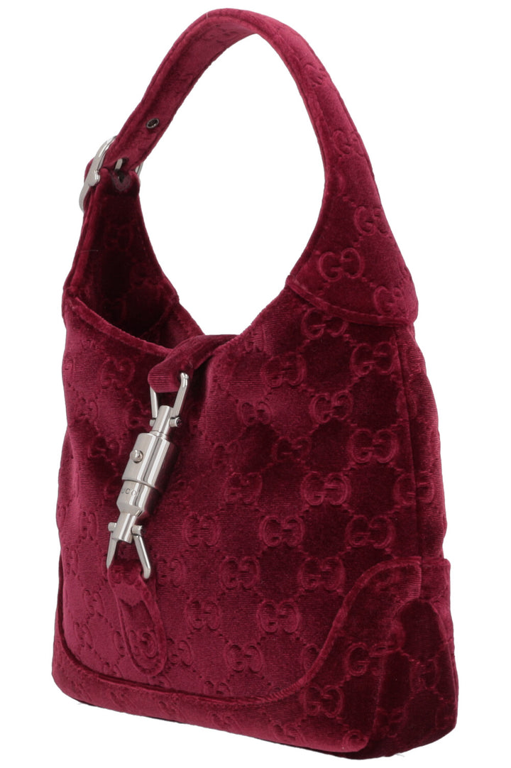 GUCCI Mini Jackie 1961 Velvet Jacquard Burgundy
