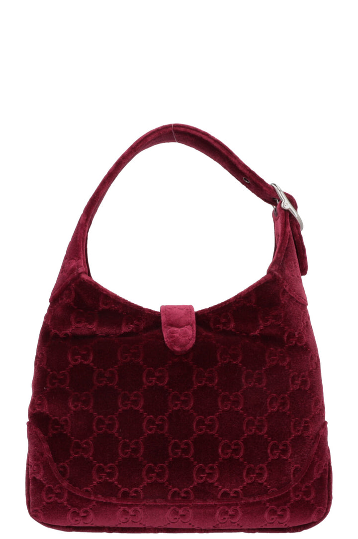 GUCCI Mini Jackie 1961 Velvet Jacquard Burgundy