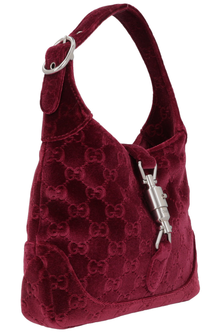 GUCCI Mini Jackie 1961 Velvet Jacquard Burgundy