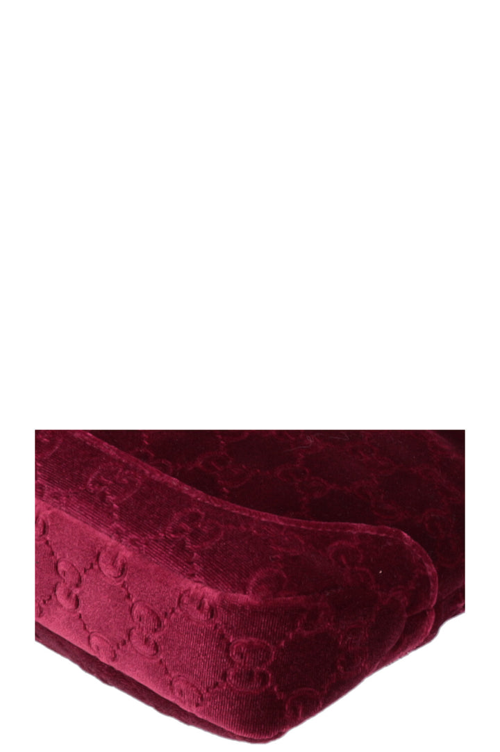 GUCCI Mini Jackie 1961 Velvet Jacquard Burgundy