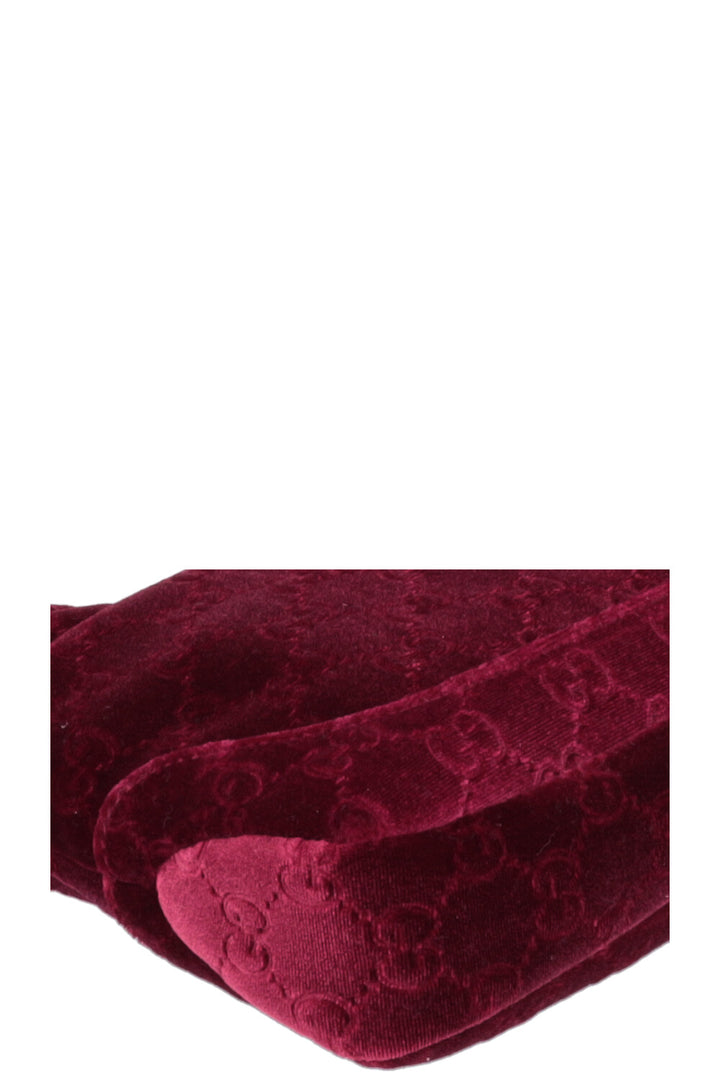 GUCCI Mini Jackie 1961 Velvet Jacquard Burgundy