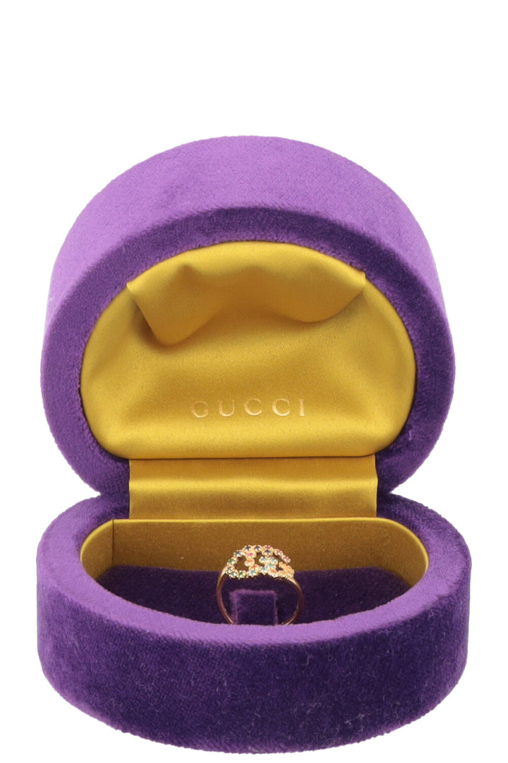 GUCCI Running Ring Multicolor 18k Yellow Gold