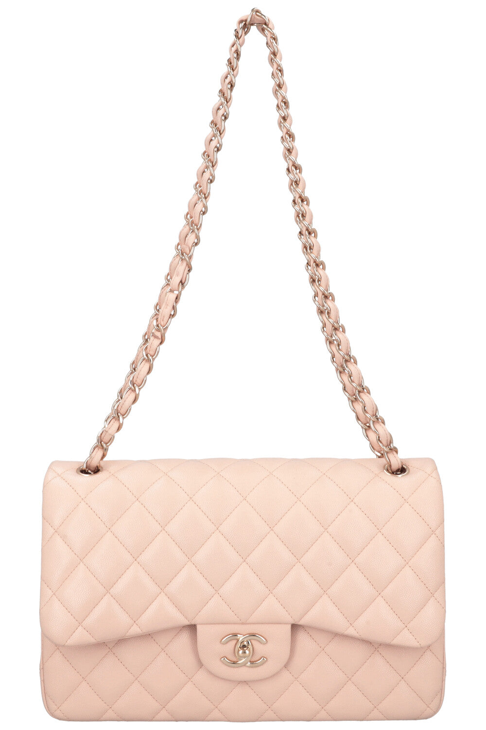 CHANEL Large Double Flap Bag Caviar Rose