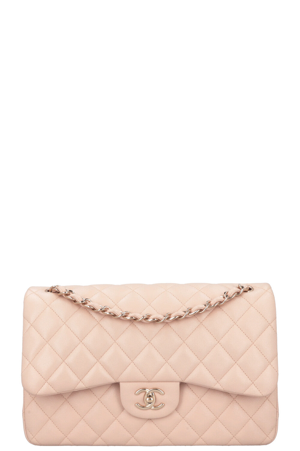 CHANEL Large Double Flap Bag Caviar Rose