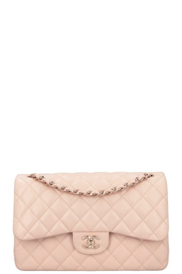 CHANEL Large Double Flap Bag Caviar Rose
