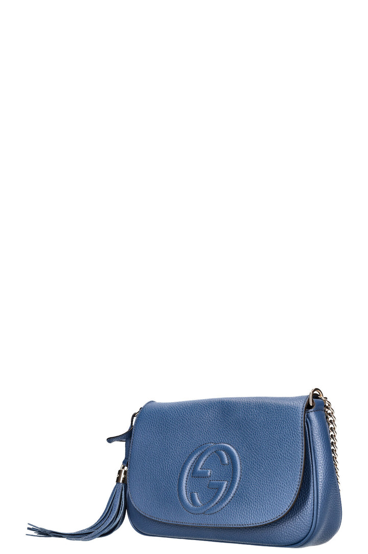 GUCCI Soho Chain Crossbody Bag Blue