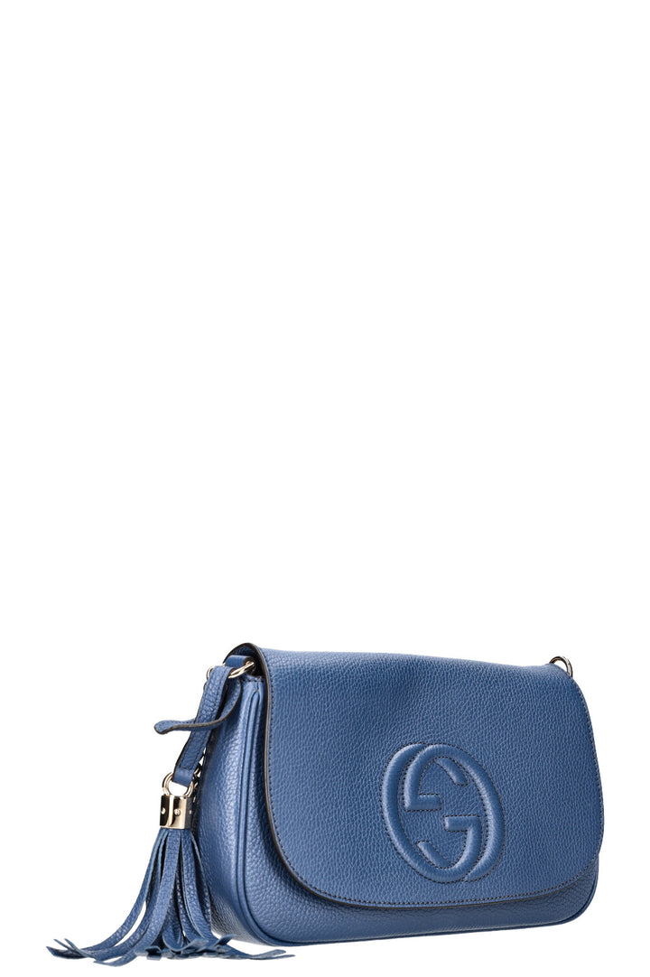 GUCCI Soho Chain Crossbody Bag Blue