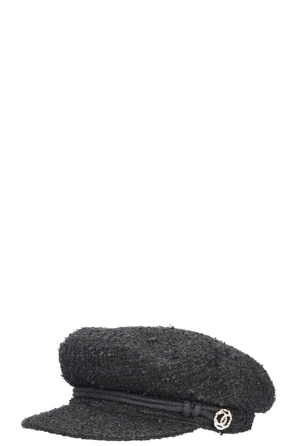 CHANEL Tweed Hat Black