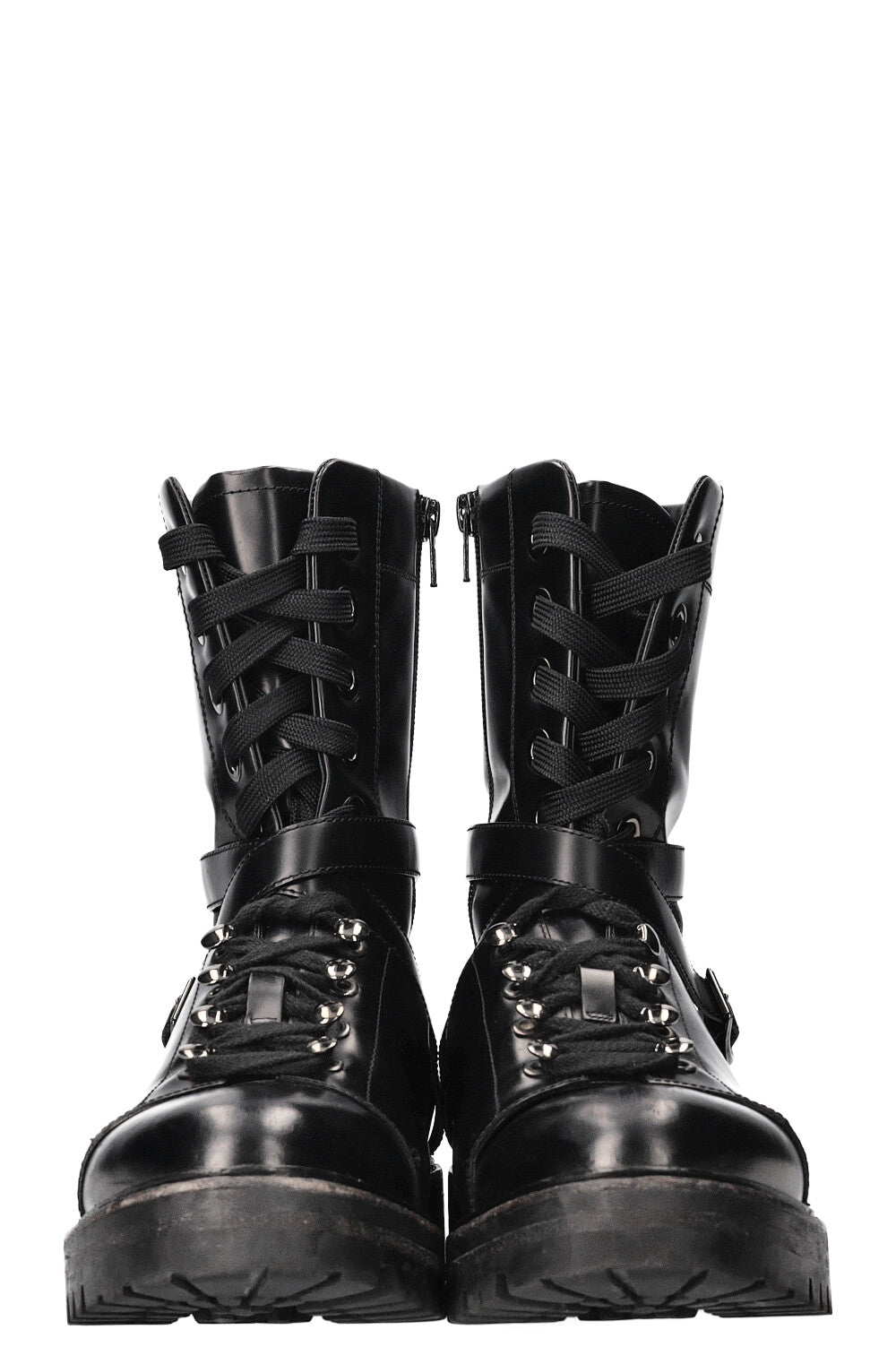 VALENTINO Rockstud Combat Boots Black