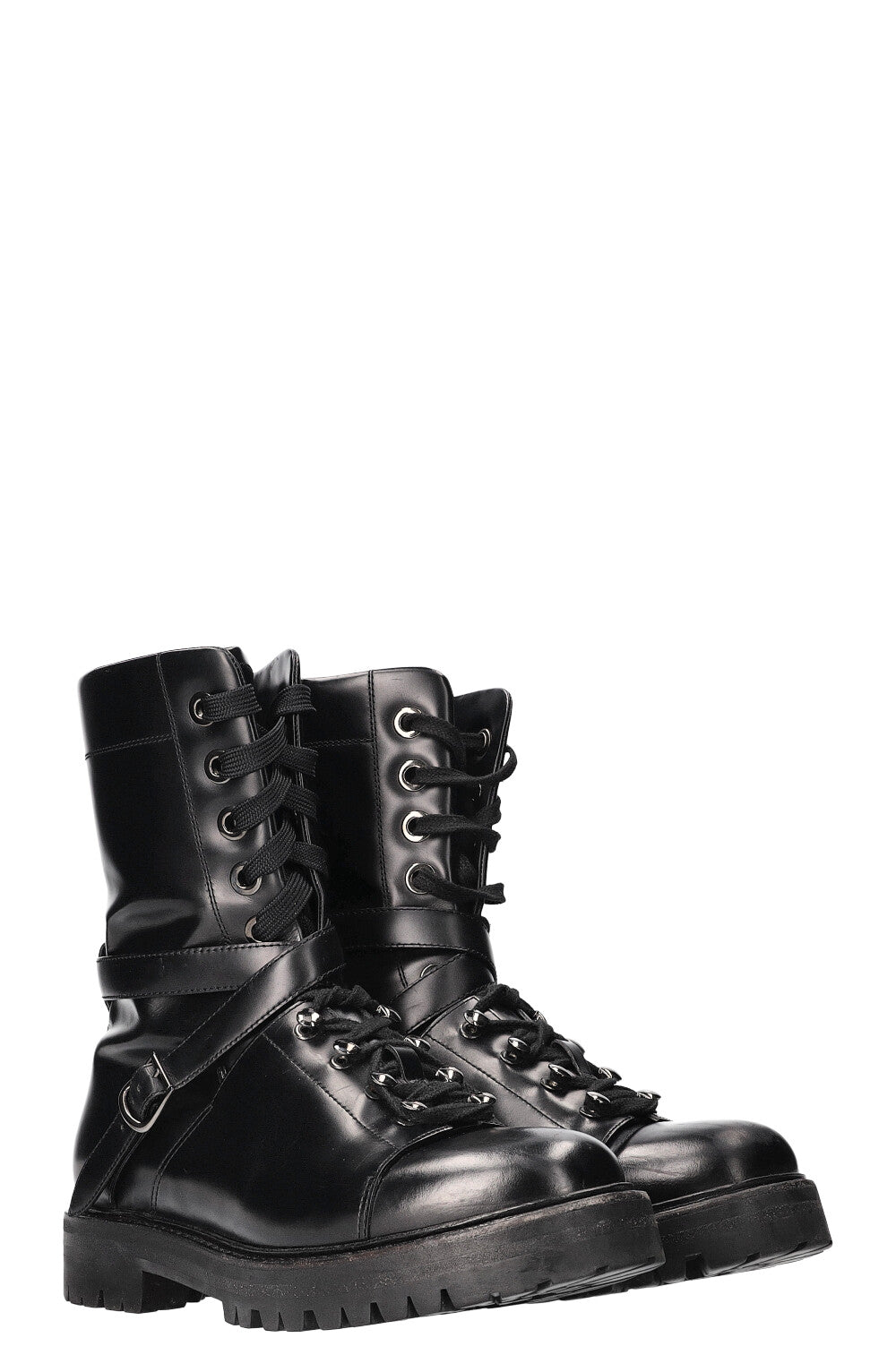 VALENTINO Rockstud Combat Boots Black