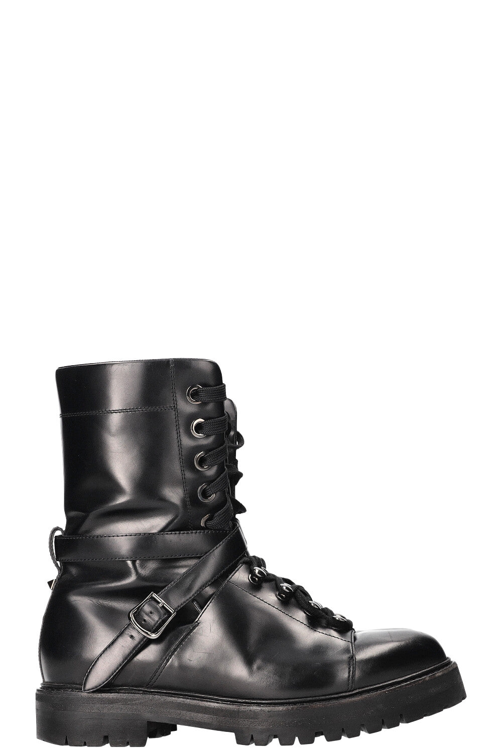 VALENTINO Rockstud Combat Boots Black