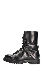 VALENTINO Rockstud Combat Boots Black