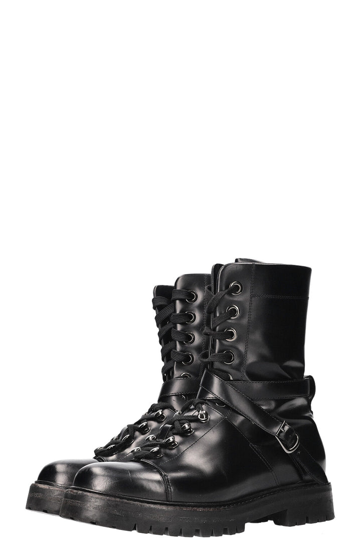 VALENTINO Rockstud Combat Boots Black