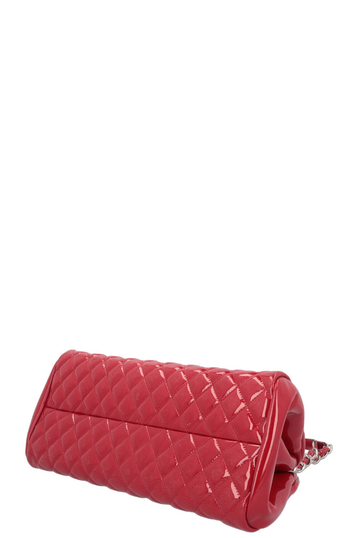 CHANEL Mademoiselle Bowling Bag Patent Red