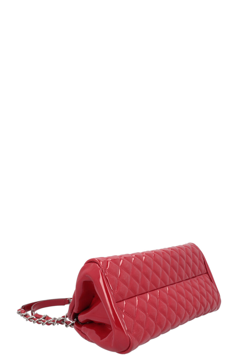 CHANEL Mademoiselle Bowling Bag Patent Red
