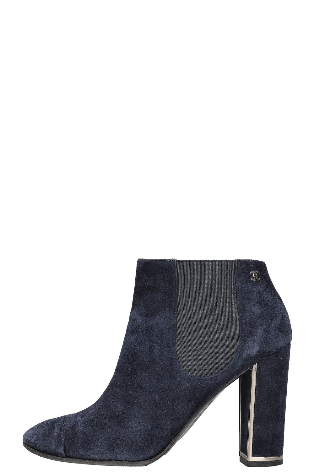 CHANEL Chelsea Boots Suede Navy