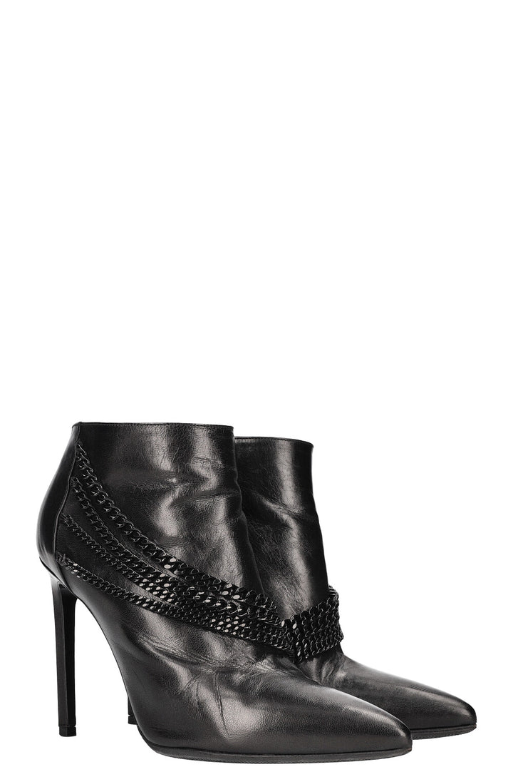 SAINT LAURENT Chain Ankle Boots Black