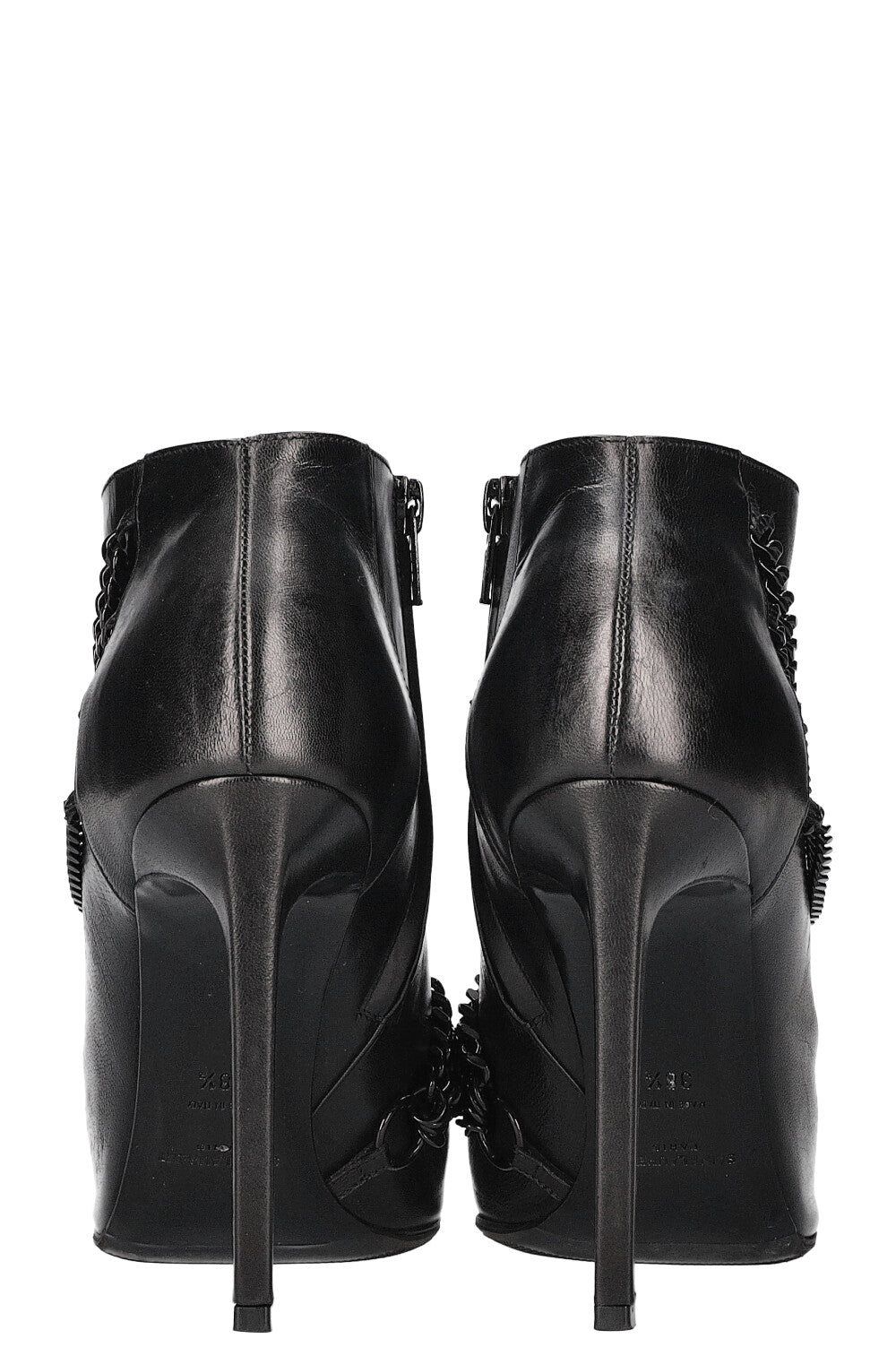 SAINT LAURENT Chain Ankle Boots Black