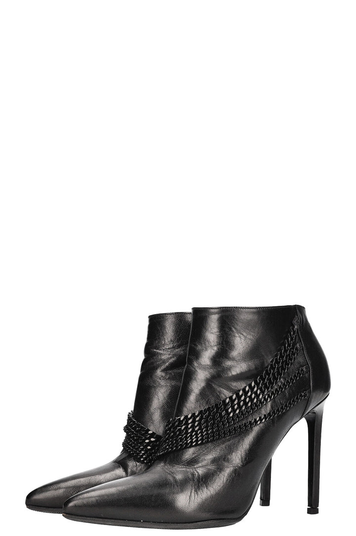 SAINT LAURENT Chain Ankle Boots Black