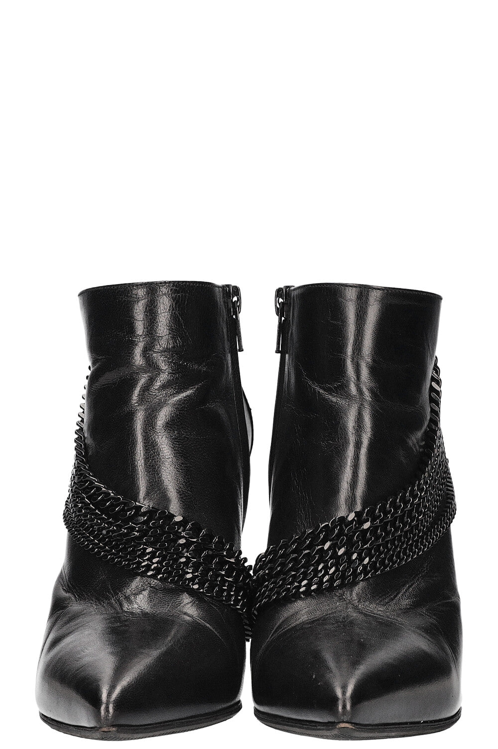 SAINT LAURENT Chain Ankle Boots Black – REAWAKE
