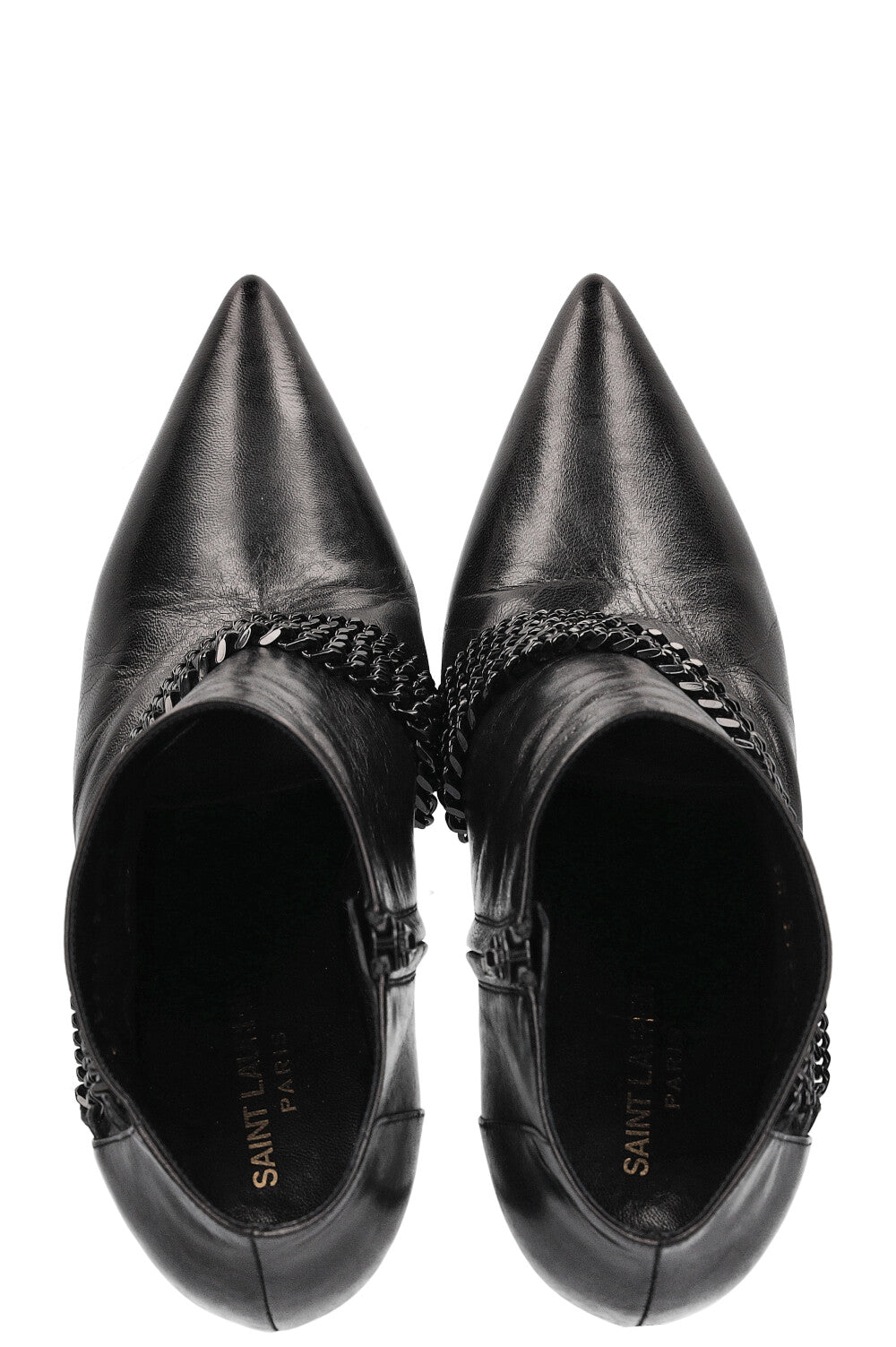 SAINT LAURENT Chain Ankle Boots Black – REAWAKE
