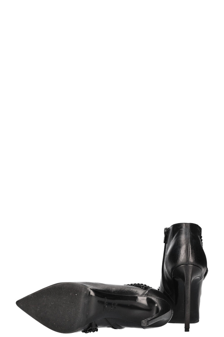 SAINT LAURENT Chain Ankle Boots Black