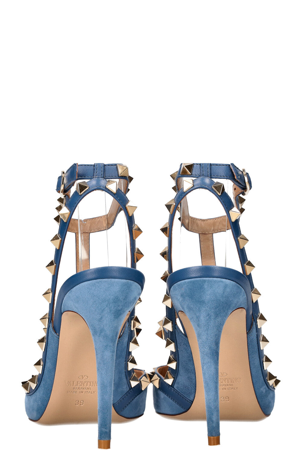 VALENTINO Rockstud Heels Suede Blue