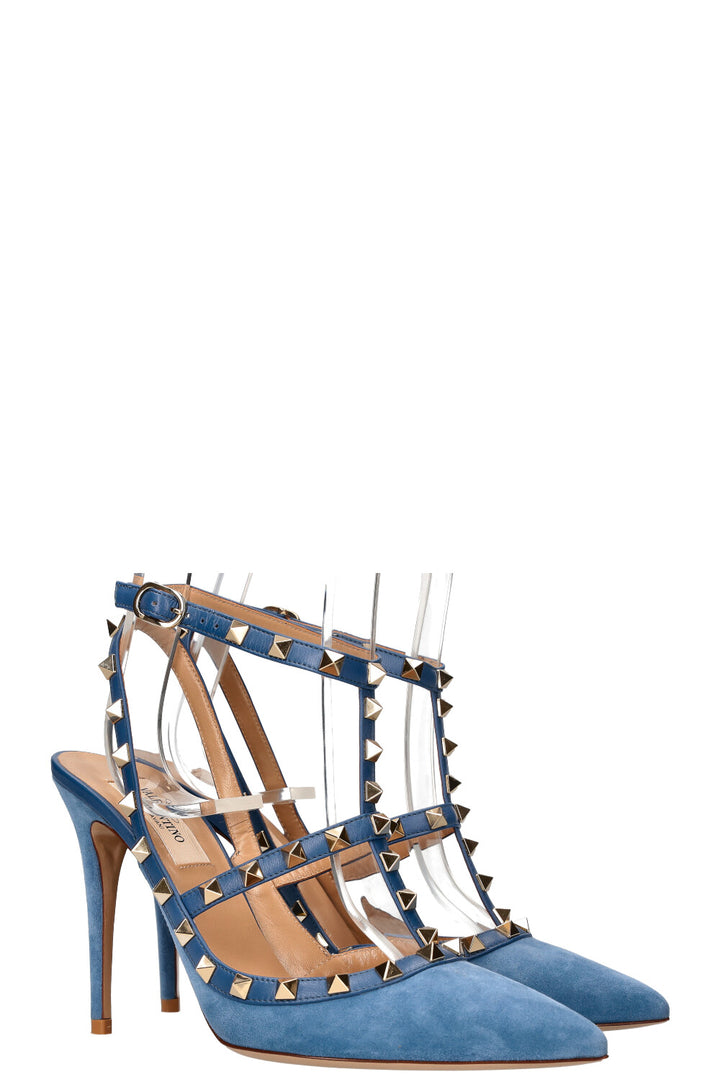 VALENTINO Rockstud Heels Suede Blue