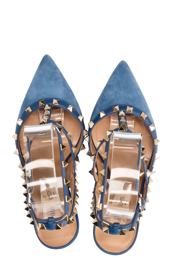 VALENTINO Rockstud Heels Suede Blue