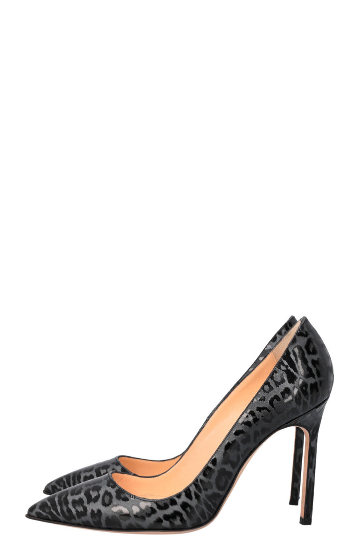 MANOLO BLAHNIK Cheetah Heels Grey