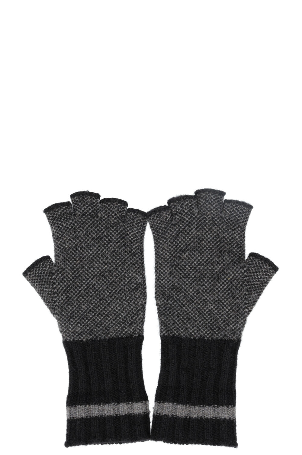 GUCCI GG Knit Gloves Charcoal Cashmere