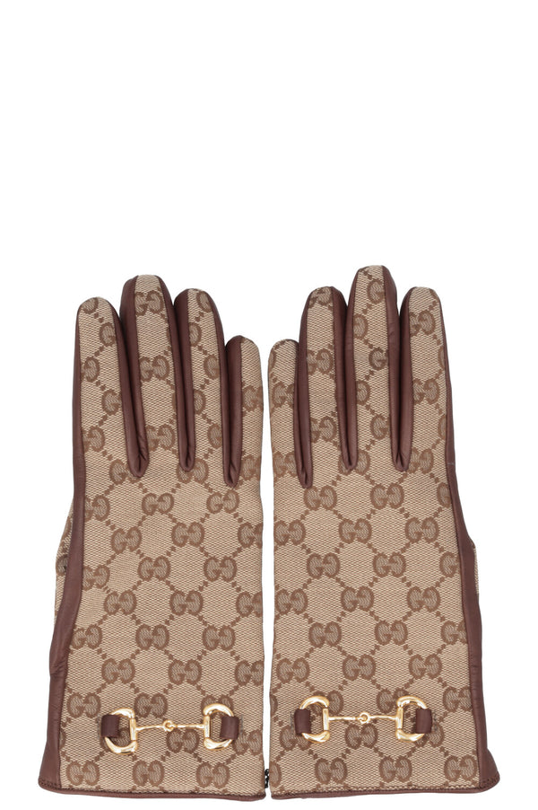 GUCCI Supreme GG Horsebit Gloves Leather Canvas