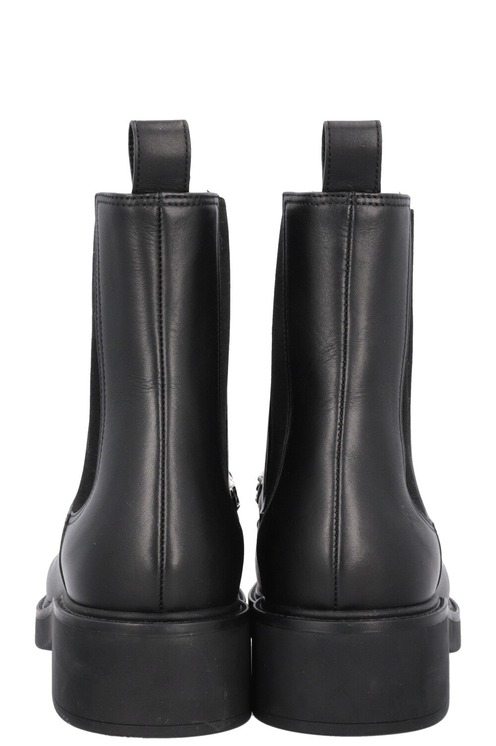 GUCCI Horsebit Chain Chelsea Boots Black Leather REAWAKE